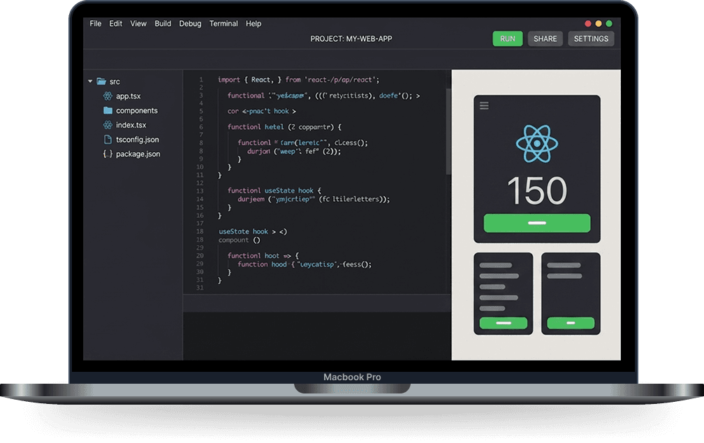 React Boss codeground on MacBook Pro